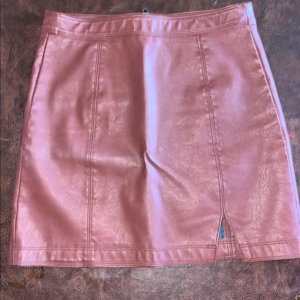 Brown Leather Skirt